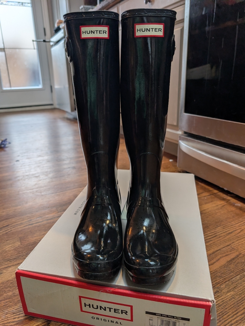 Hunter Black Gloss Tall Women's Rain Boots